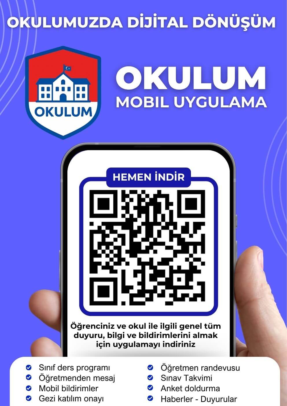 Okulum Uygulama İndirme Afişi